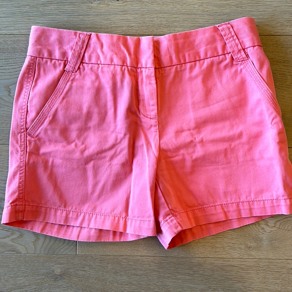 J. Crew Bright Coral Chino Shorts
